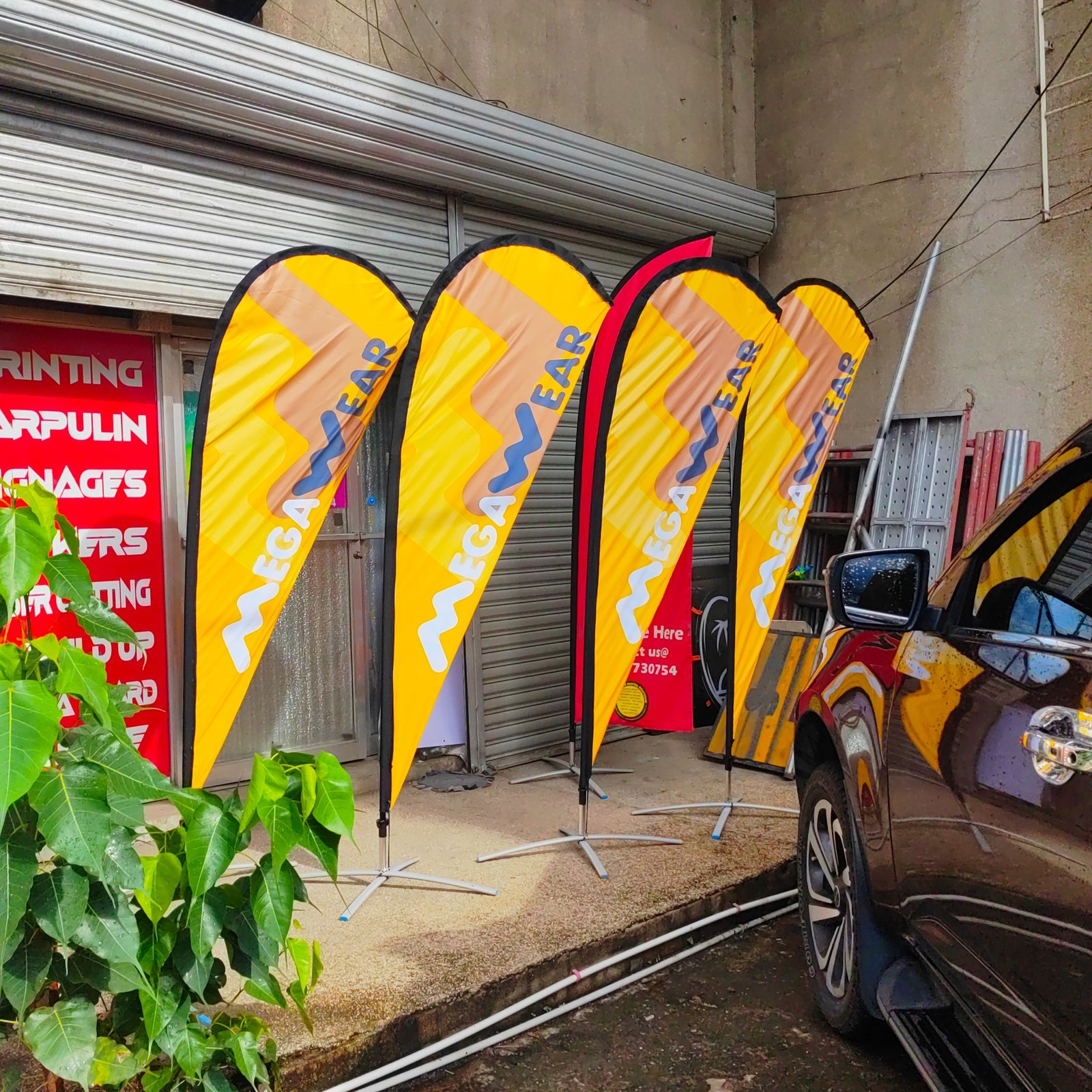 Mega Wear feather banner project by Sky Graphix Digital Solutions