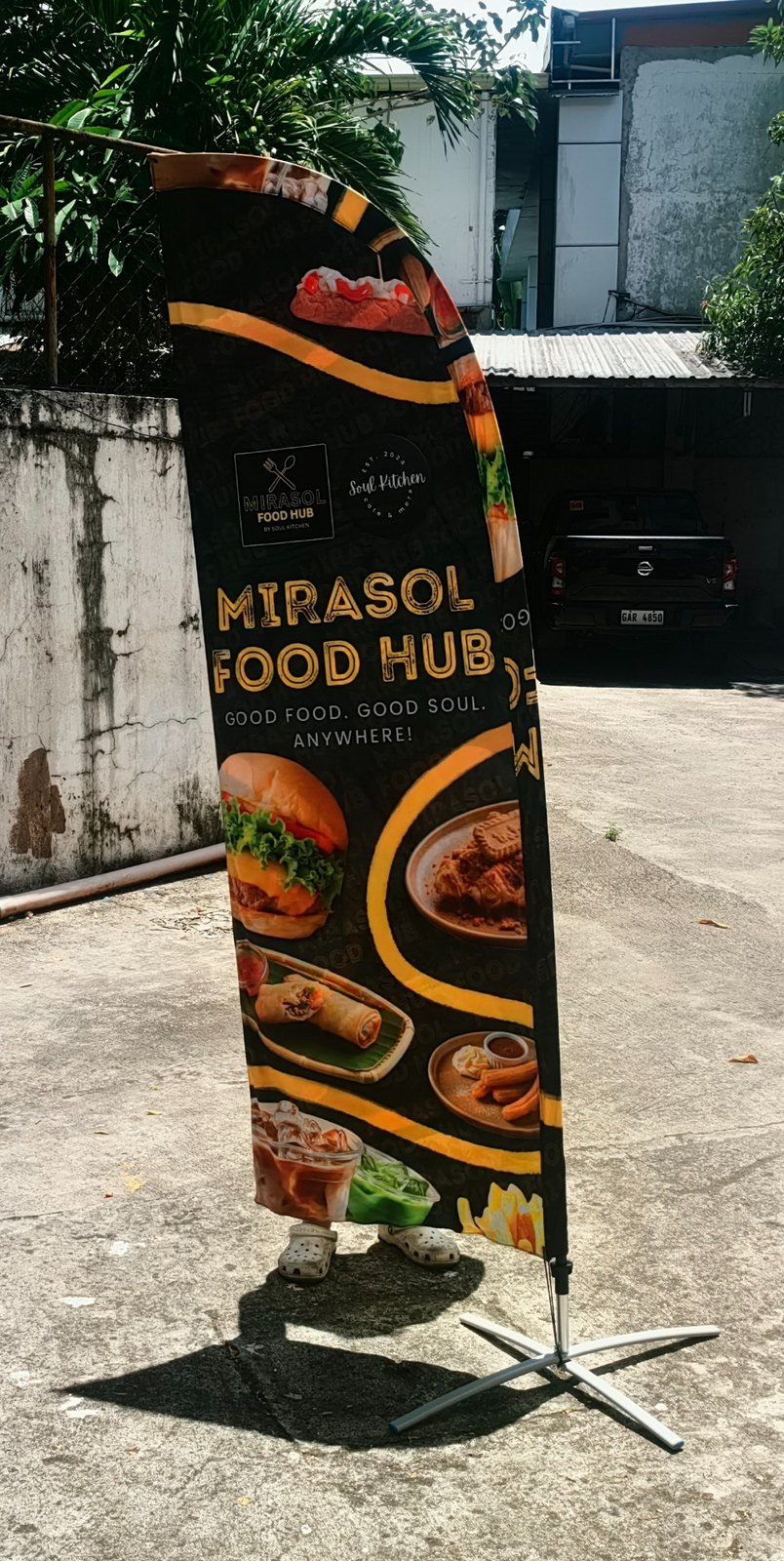 Mirasol Food Hub feather banner project by Sky Graphix Digital Solutions