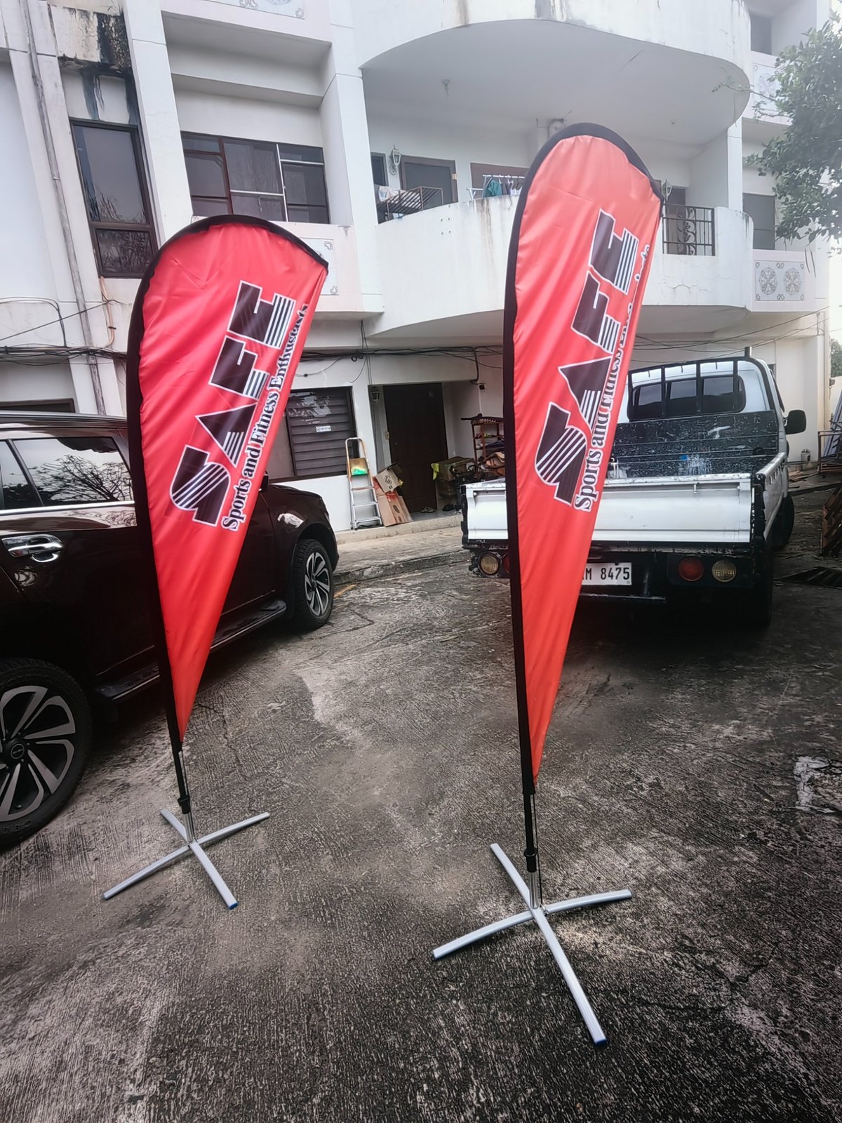 SAGE Sports and Fitness feather banner project by Sky Graphix Digital Solutions
