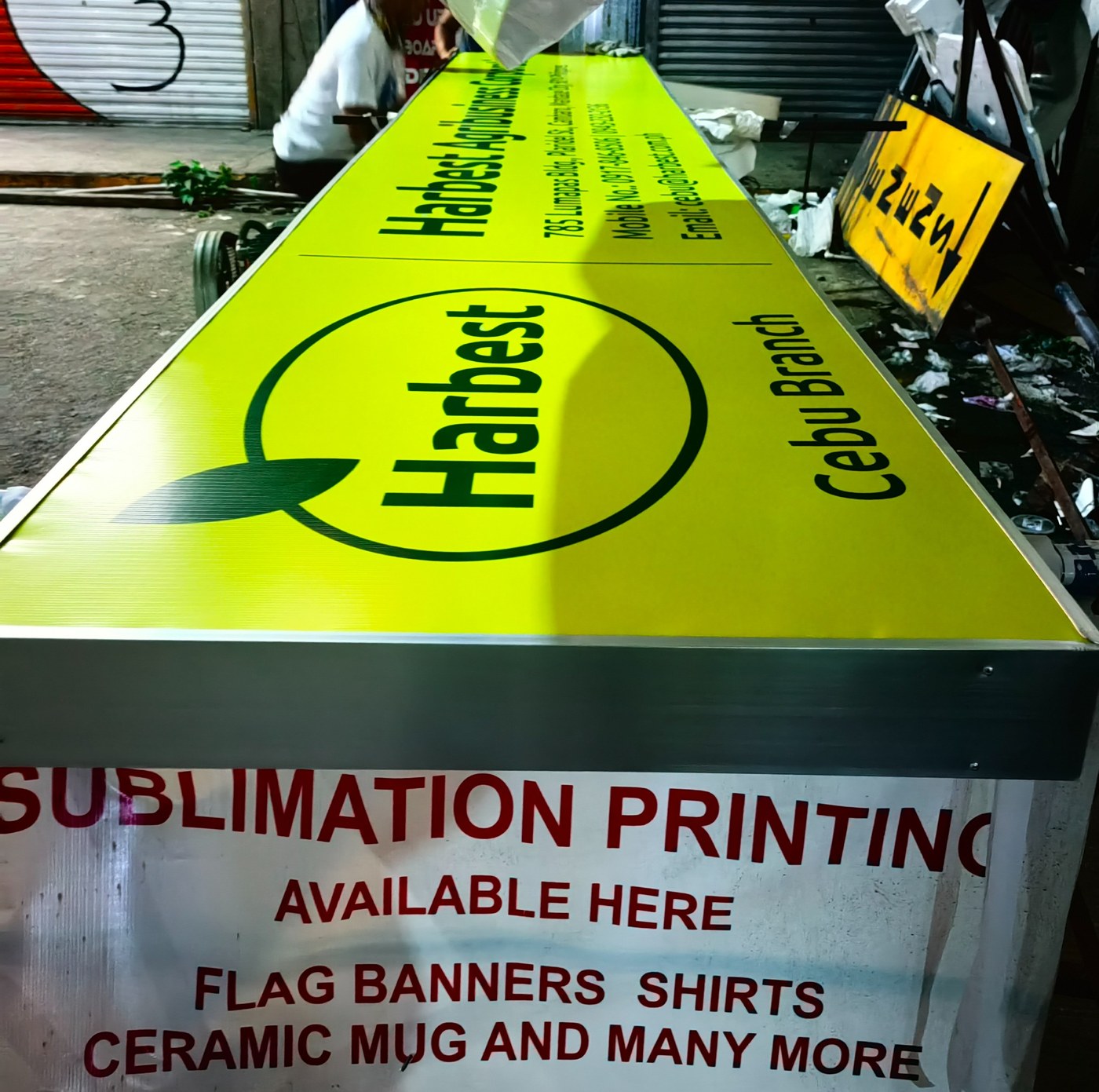 Harbest Agribusiness lightbox signage close-up project by Sky Graphix Digital Solutions