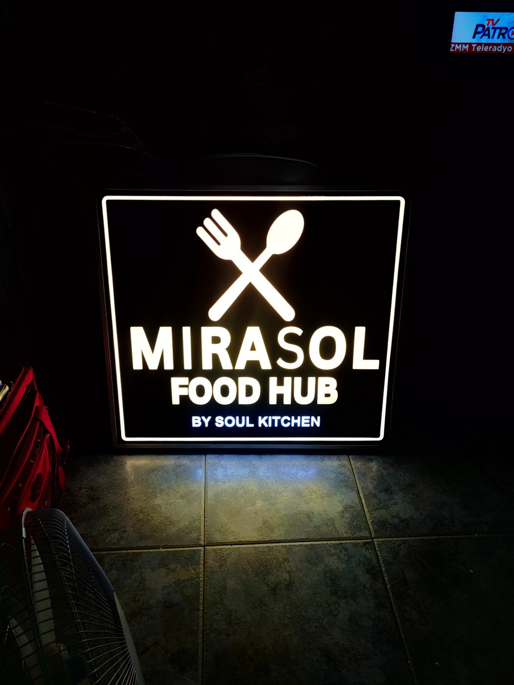 Mirasol Food Hub illuminated lightbox sign by Sky Graphix Digital Solutions