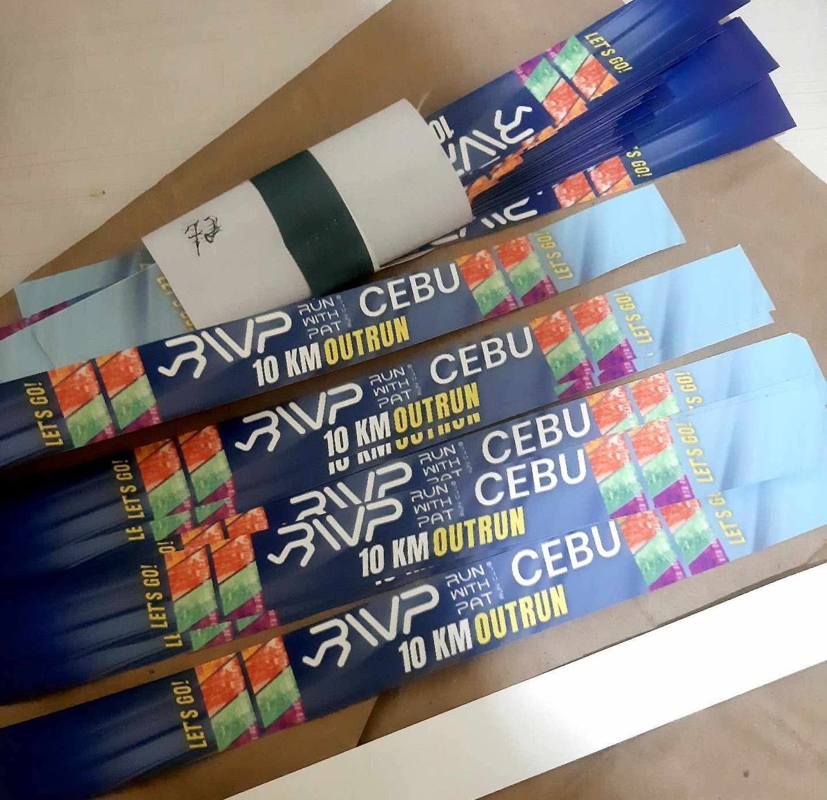 Cebu 10 KM Outrun souvenir wristbands by Sky Graphix Digital Solutions