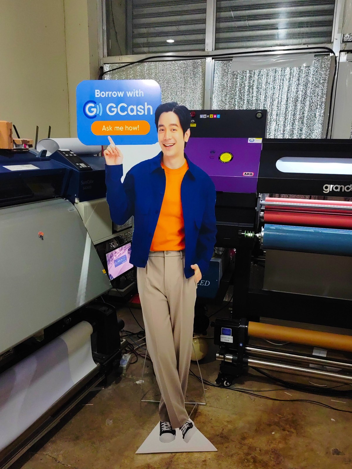 GCash promotional life-size standee by Sky Graphix Digital Solutions