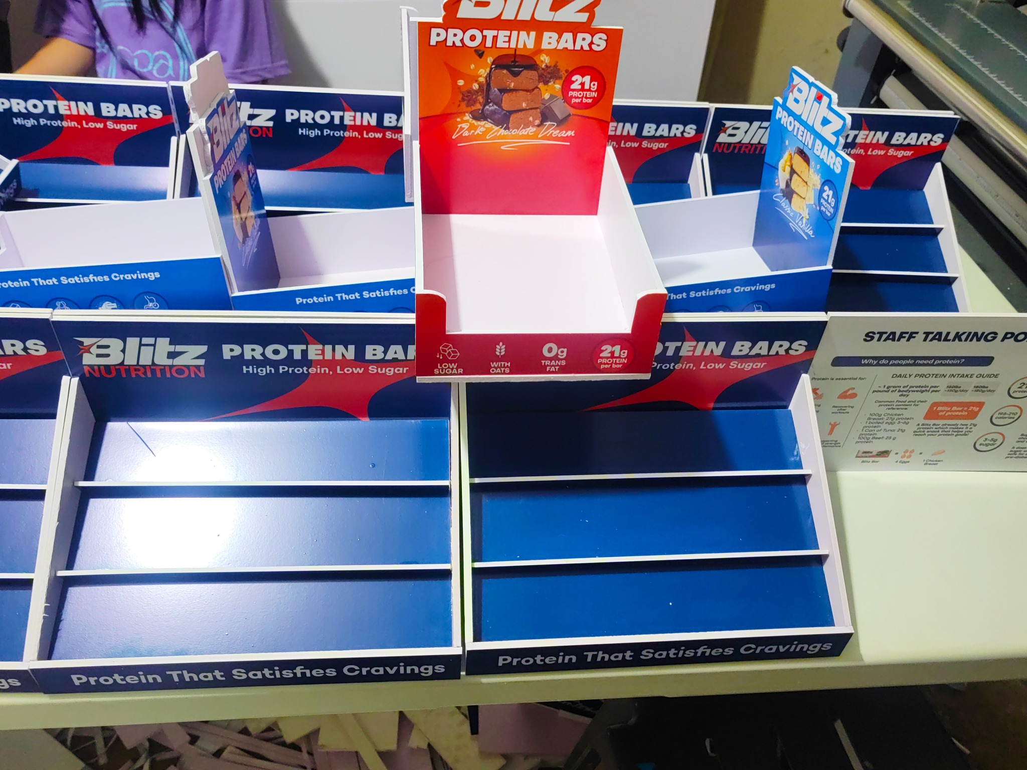 Blitz Nutrition display units by Sky Graphix Digital Solutions