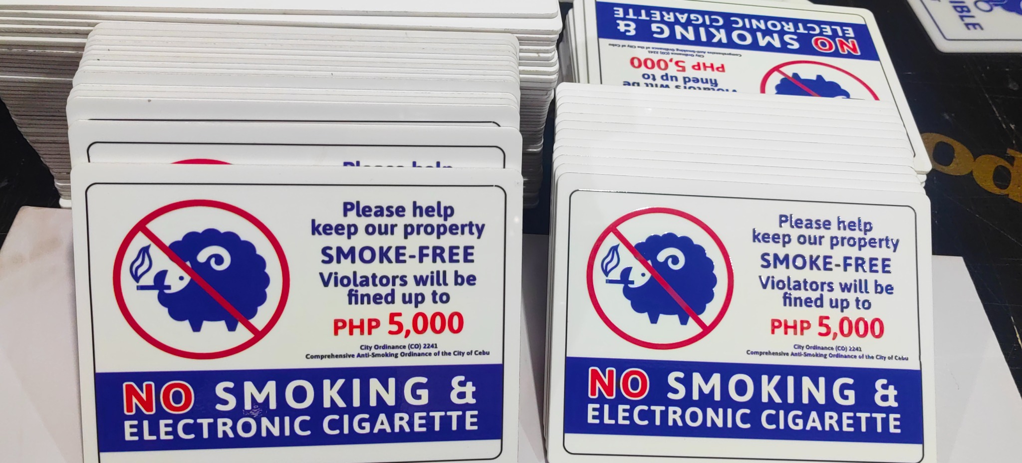 No smoking signs produced by Sky Graphix Digital Solutions